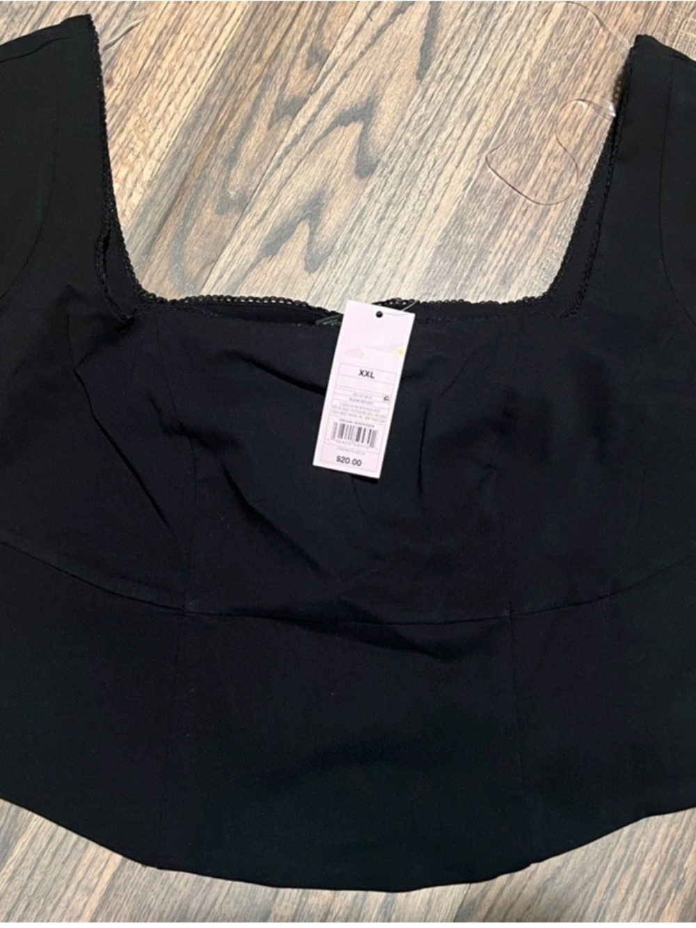 Bundle 2 Cropped Corset Tops XXL Satin & Structured Black + Ivory - Picture 2 of 10